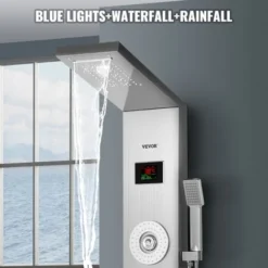 Thermostaic Shower Panel Column Tower LED Waterfall Massage System Body Jet -Bathroom Supplies Store 74438229 3