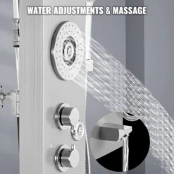 Thermostaic Shower Panel Column Tower LED Waterfall Massage System Body Jet -Bathroom Supplies Store 74438229 5