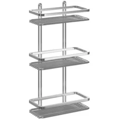 Wholesale Domestic Selena Polished Chrome 3 Tier Wall Mounted Rectangular Shower Basket -Bathroom Supplies Store 7470217 3