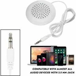 GDRHVFD Portable Speaker, Mini 3.5mm Hifi Speaker With Jack Connector Audio Speaker For Mp3, Mp4, Cd Player, Mobile Phone (White) -Bathroom Supplies Store 74950628 3