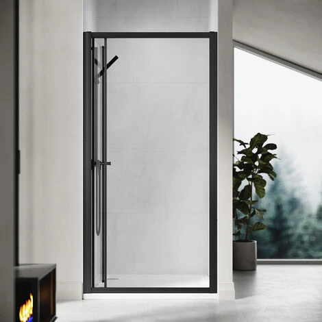 ELEGANT 900mm Bi-Fold Shower Door Reversible Folding Glass Inner Opening Design Shower Enclosure Cubicles Door Matt Black Frame 3 ELEGANT 900mm Bi-Fold Shower Door Reversible Folding Glass Inner Opening Design Shower Enclosure Cubicles Door Matt Black Frame - Image 3