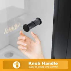 ELEGANT 900mm Black Frame Bifold Shower Door Enclosure Folding Bathroom Glass Wet Room -Bathroom Supplies Store 75364992 3