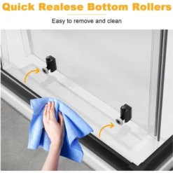 ELEGANT Black Frame 900 X 800 Mm Corner Entry Shower Enclosure With Sliding Shower Door For Bathroom Wet Room -Bathroom Supplies Store 75365145 5