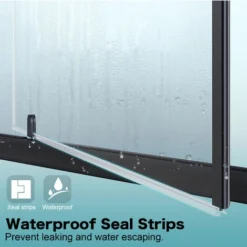 ELEGANT 700mm Black Frame Pivot Shower Door Enclosure Reversible Bathroom Wet Room -Bathroom Supplies Store 75365164 5