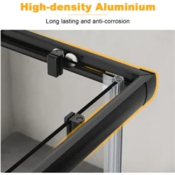 ELEGANT Black Frame 760 X 760 Mm Corner Entry Shower Enclosure With Sliding Shower Door For Bathroom Wet Room -Bathroom Supplies Store 75365182 4