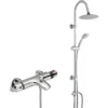 Thermostatic Bath Shower Mixer Tap With Round 3 Way Shower Kit