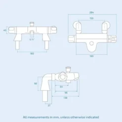 Thermostatic Bath Shower Mixer Tap With Round 3 Way Shower Kit -Bathroom Supplies Store 76756416 4
