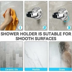 Shower Holder, Replaceable Hand Strong Vacuum Suction Cup Shower Head Holder, Universal Adjustable Suction Cup Shower Holder, Removable Wall Suction Cup Holder, ABS Plastic 7 Shower Holder, Replaceable Hand Strong Vacuum Suction Cup Shower Head Holder, Universal Adjustable Suction Cup Shower Holder, Removable Wall Suction Cup Holder, ABS Plastic -Bathroom Supplies Store 76957389 3