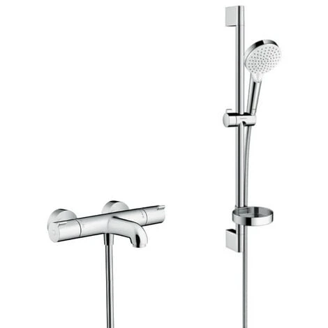 Hansgrohe Ecostat 1001 CL Pack Thermostatic Bath/shower Mixer + Crometta Vario Shower Set With Soap Dish (13201000-Crometta2) 1 Hansgrohe Ecostat 1001 CL Pack Thermostatic Bath/shower Mixer + Crometta Vario Shower Set With Soap Dish (13201000-Crometta2)