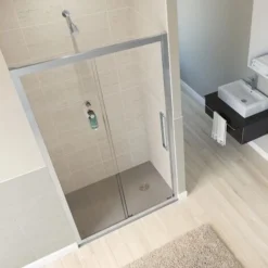 Lakes Coastline Bay Sandown 1200mm Sliding Door Shower Door Cubicle Enclosure, No Side Panel-No Tray