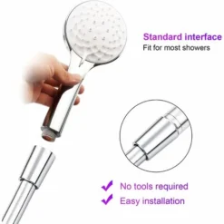 Universal Shower Hose Anti-twist Shower Hose 2.0M Silver Smooth PVC High Temperature Resistance Anti-Corrosion Double Head Brass Interface (2.00M) 9 Universal Shower Hose Anti-twist Shower Hose 2.0M Silver Smooth PVC High Temperature Resistance Anti-Corrosion Double Head Brass Interface (2.00M) -Bathroom Supplies Store 77637091 5