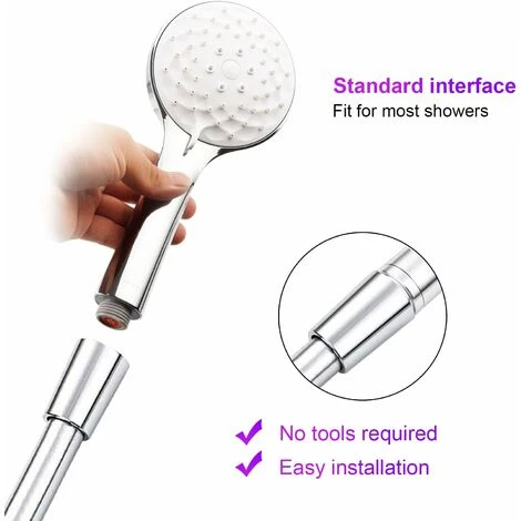 Universal Shower Hose Anti-twist Shower Hose 2.0M Silver Smooth PVC High Temperature Resistance Anti-Corrosion Double Head Brass Interface (2.00M) 5 Universal Shower Hose Anti-twist Shower Hose 2.0M Silver Smooth PVC High Temperature Resistance Anti-Corrosion Double Head Brass Interface (2.00M) - Image 5