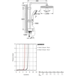 Grohe Vitalio Start System 250 Cube Flex Shower Column With Manual Diverter, Chrome (26698000) -Bathroom Supplies Store 77866397 4