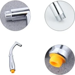 Shower Head Extender Adjustable Shower Extension Arm Handy Shower Extension Arm ABS Shower Extension Arm To Connect And Extend Shower Head 1 Piece (Silver) -Bathroom Supplies Store 78580436 4