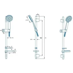 Croydex Matrix 3 Function Shower Set Inc Shower Head + Adjustable Riser Rail -Bathroom Supplies Store 78966404 3