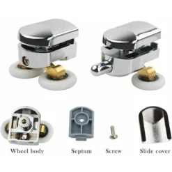 25mm Sliding Door Roller, 8 Pcs Roller Door Roller Caster Wheel For Bathroom Cabin（4upper Wheel + 4lower Wheel） -Bathroom Supplies Store 80282362 3