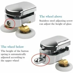 25mm Sliding Door Roller, 8 Pcs Roller Door Roller Caster Wheel For Bathroom Cabin（4upper Wheel + 4lower Wheel） -Bathroom Supplies Store 80282362 4