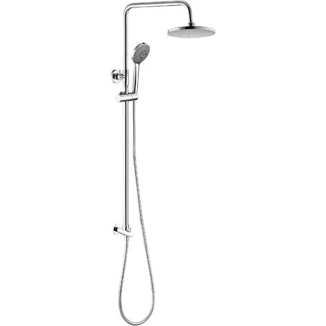 Signature Round Shower Riser Kit With Three Function Handset And Fixed Head - Chrome 1 Signature Round Shower Riser Kit With Three Function Handset And Fixed Head - Chrome