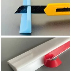 Self-adhesive Bathroom Water Stop Stroke Floor Water Restraint Bar Silicone Water Restraint Bar Threshold Foldable Shower Barrier And System, White, 50cm / 19in -Bathroom Supplies Store 85705515 3