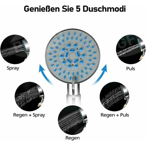 5 Modes Shower Set With Shower Column, Hand Shower, Shower Hose For Bathroom 3 5 Modes Shower Set With Shower Column, Hand Shower, Shower Hose For Bathroom - Image 3