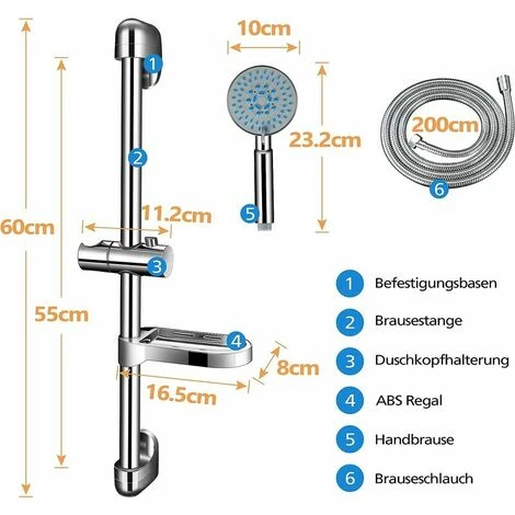5 Modes Shower Set With Shower Column, Hand Shower, Shower Hose For Bathroom 5 5 Modes Shower Set With Shower Column, Hand Shower, Shower Hose For Bathroom - Image 5