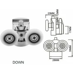Sliding Glass Door Pulley Side Hanging Wheel Bathroom Double Wheel Roller (4 Pieces Silver Diameter 23mm Upper And Lower Wheels) Suitable For Home Use -Bathroom Supplies Store 86206922 5