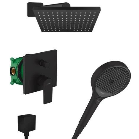 Hansgrohe Vernis Shape Rainfinity All-in-one Shower Set With 230 XXL Head Shower + 3jet Hand Shower, Matt Black 1 Hansgrohe Vernis Shape Rainfinity All-in-one Shower Set With 230 XXL Head Shower + 3jet Hand Shower, Matt Black