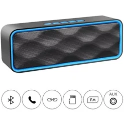 Portable Bluetooth Speaker, Tws Bluetooth 5.0 Wireless Speaker With 3D