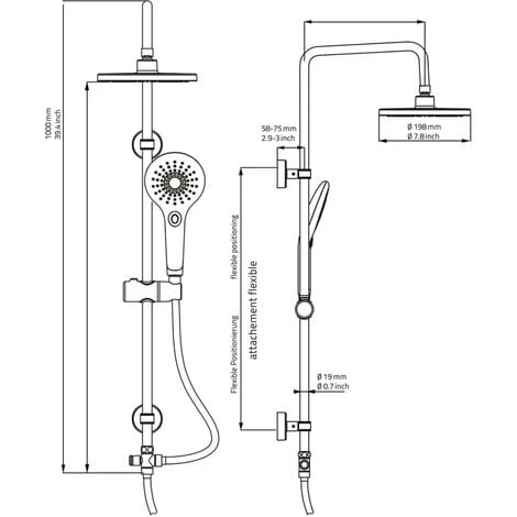 Rainshower Set With Massaging Showerhead Bahamas Chrome 91440 RIDDER 3 Rainshower Set With Massaging Showerhead Bahamas Chrome 91440 RIDDER - Image 3