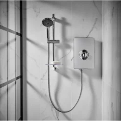 Triton Aspirante Electric Shower - Brushed Steel 9.5kW