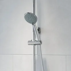 Bathroom Shower Mixer Thermostatic Set Twin Head Chrome Round Set -Bathroom Supplies Store 8755477 3