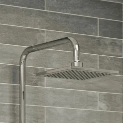 Bathroom Thermostatic Mixer Shower Set Square Chrome Twin Head Exposed Valve -Bathroom Supplies Store 8756408 4