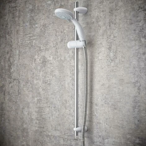 Mira Nectar Shower Fittings Kit + 1.25m Hose - White/Chrome 2 Mira Nectar Shower Fittings Kit + 1.25m Hose - White/Chrome - Image 2