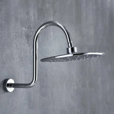 Shaped Shower Arm, Gooseneck Shower Arm Extension Heavy Duty Solid Stainless Steel Hose Replacement For Bathroom Shower Head (Shower Arm Plated) 3 Shaped Shower Arm, Gooseneck Shower Arm Extension Heavy Duty Solid Stainless Steel Hose Replacement For Bathroom Shower Head (Shower Arm Plated) - Image 3