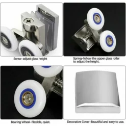 Shower Door Rollers 26mm Double Sliding Shower Door Roller Rustproof Shower Door Rollers Shower Enclosure Roller For 6-8mm Glass Door,2 Pairs -Bathroom Supplies Store 87637626 3