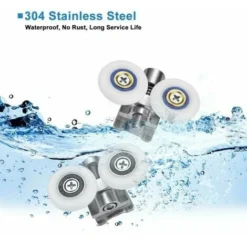 Shower Door Rollers 26mm Double Sliding Shower Door Roller Rustproof Shower Door Rollers Shower Enclosure Roller For 6-8mm Glass Door,2 Pairs -Bathroom Supplies Store 87637626 4