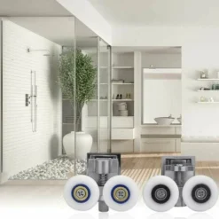 Shower Door Rollers 26mm Double Sliding Shower Door Roller Rustproof Shower Door Rollers Shower Enclosure Roller For 6-8mm Glass Door,2 Pairs -Bathroom Supplies Store 87637626 5