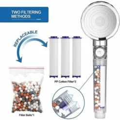 Shower Head Shower Head Anti-Limestone Filtering 3 Modes Water Saving Shower Head Universal High Pressure Hand Shower -Bathroom Supplies Store 88295813 5