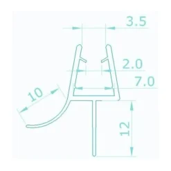 SKY Bath Shower Screen Door Seal Strip For 5-6mm Glass Thickness 12mm Seals Gap (Type 2) 5 SKY Bath Shower Screen Door Seal Strip For 5-6mm Glass Thickness 12mm Seals Gap (Type 2) -Bathroom Supplies Store 88805086 3