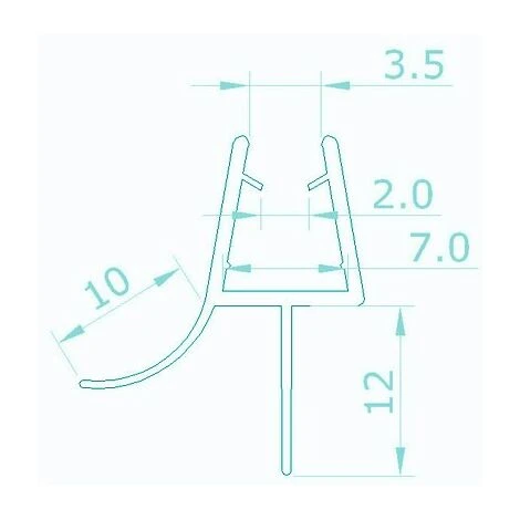 SKY Bath Shower Screen Door Seal Strip For 5-6mm Glass Thickness 12mm Seals Gap (Type 2) 3 SKY Bath Shower Screen Door Seal Strip For 5-6mm Glass Thickness 12mm Seals Gap (Type 2) - Image 3