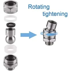 Swivel Shower Head With Brass Ball Joint Adjustable Shower Arm Connector Universal Shower Component Brushed Niekel -Bathroom Supplies Store 89794390 3