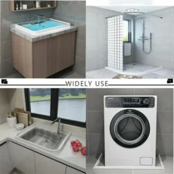 2M/78inch Silicone Shower Threshold Water Barrier,Wet Room Floor Water Barrier,Bathroom Water Dam,Shower Sealing Strip,Sink Bathtub Retaining Strip For Wet And Dry Separation (L Shape,3cm High) -Bathroom Supplies Store 89808304 3