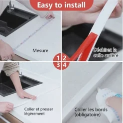 LITZEE 2 ME White Silicone Shower Barrier Retention System, Self Adhesive Rubber Shower Threshold, Water Dam, Waterproof Door Seal For Bathroom Floor -Bathroom Supplies Store 90319986 5