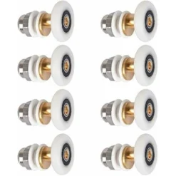 LITZEE Shower Door Roller, Sliding Door Wheels Shower Door Pulleys Replacement Wheel For 27mm Diameter Wheel Roller, 8 Pieces
