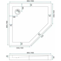 Shower Tray Diamond White 80x80 -Bathroom Supplies Store 91440940 5