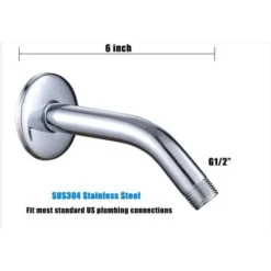Shower Arm With Flange Wall Mount Replacement Corner Shower Head Arm Wall Mount For Fixed Showerhead And Handheld Showerhead 6 Inch Chrome 9 Shower Arm With Flange Wall Mount Replacement Corner Shower Head Arm Wall Mount For Fixed Showerhead And Handheld Showerhead 6 Inch Chrome -Bathroom Supplies Store 91651162 5