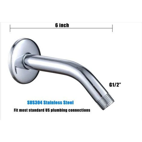 Shower Arm With Flange Wall Mount Replacement Corner Shower Head Arm Wall Mount For Fixed Showerhead And Handheld Showerhead 6 Inch Chrome 5 Shower Arm With Flange Wall Mount Replacement Corner Shower Head Arm Wall Mount For Fixed Showerhead And Handheld Showerhead 6 Inch Chrome - Image 5