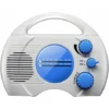 Upgarde Waterproof 5-Level AM FM Compact Shower Radio With Built-in Speaker, Wireless Relax Accessory (Blue)