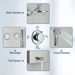 Cascade Shower Panel With Hydro-Massage Shower Panel System With Shower Jet -Bathroom Supplies Store 92849011 4
