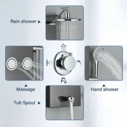Shower Column Multifunctional Shower System Massaging Nozzles Shower Panel For Bathroom With Adjustable Rain Shower Head -Bathroom Supplies Store 92852232 5